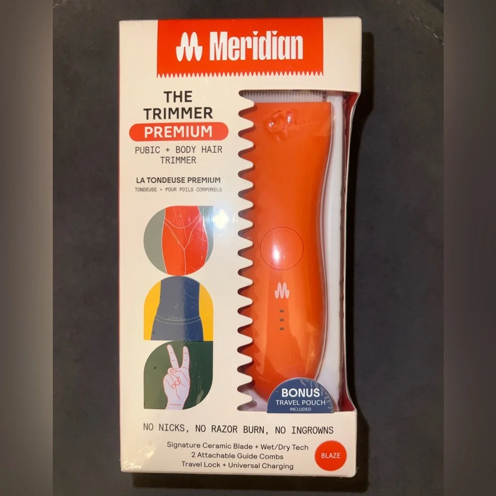 NEW Meridian PREMIUM Trimmer for Body Hair with Pouch